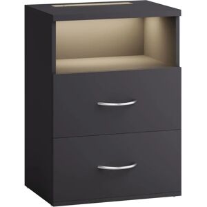 Casaria Jamie Nightstand with Touch LED Light - Nightstand Bedroom Casaria Jamie Nightstand with Touch LED Light - Nightstand Bedroom