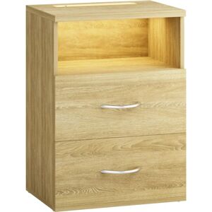 Casaria Nightstand with Touch LED Lighting - Sonoma Casaria Nightstand with Touch LED Lighting - Sonoma