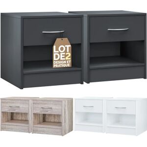 Table de nuit Casaria 41x39x28cm - Table de chevet en bois avec tiroir et étagère Table de nuit Casaria 41x39x28cm - Table de chevet en bois avec tiroir et étagère