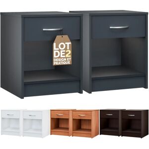 Casaria Nightstand Set - 50x40x35cm Modern MDF Antracite Casaria Nightstand Set - 50x40x35cm Modern MDF Antracite