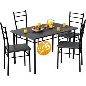 Casaria Dining Set with 4 Wooden Chairs - Modern, Durable, Space-saving - Dining Table Set Casaria Dining Set with 4 Wooden Chairs - Modern, Durable, Space-saving - Dining Table Set