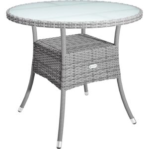 Casaria Gartentisch - Wetterfestes Polyrattan, Ø80cm Casaria Gartentisch - Wetterfestes Polyrattan, Ø80cm