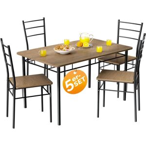 Casaria Leo Dining Set - Modern Industrial Kitchen Table and Chairs Casaria Leo Dining Set - Modern Industrial Kitchen Table and Chairs