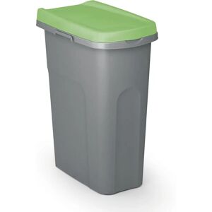 Casaria Poubelle 25L Gris/Vert - Conteneur à déchets pour cuisine, salle de bain Casaria Poubelle 25L Gris/Vert - Conteneur à déchets pour cuisine, salle de bain