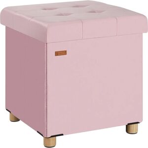 Tabouret Pliable en Velours Rose Casaria - Ottomane Tabouret Pliable en Velours Rose Casaria - Ottomane