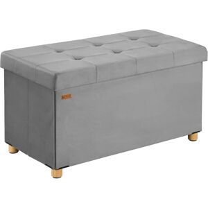 Banquette de rangement Casaria - Gris 76x38x42cm - Pliable & Rangement Banquette de rangement Casaria - Gris 76x38x42cm - Pliable & Rangement