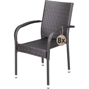 Casaria Stackable Garden Chairs - Brown - Outdoor Furniture Casaria Stackable Garden Chairs - Brown - Outdoor Furniture