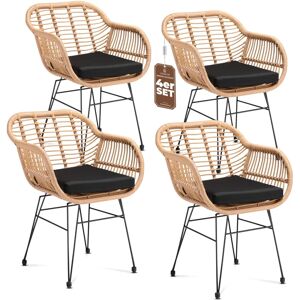 Casaria Bali Rattan Armchair Set - Ergonomic Vintage Design Casaria Bali Rattan Armchair Set - Ergonomic Vintage Design