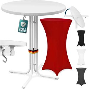Casaria White/Red Bar Table - Adjustable Height, Indoor/Outdoor Casaria White/Red Bar Table - Adjustable Height, Indoor/Outdoor