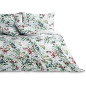 AmeliaHome Kingfisher Manta estampada blanca - Cubrecama AmeliaHome Kingfisher Manta estampada blanca - Cubrecama