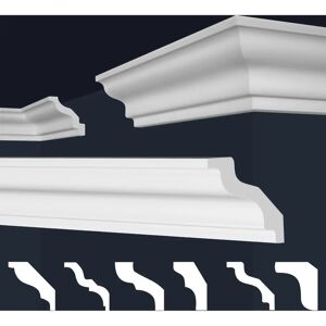Marbet Design Corniche en stuc blanc - E-8 - 70x70mm - 2m - Corniche - Publicité Marbet Design Corniche en stuc blanc - E-8 - 70x70mm - 2m - Corniche - Publicité