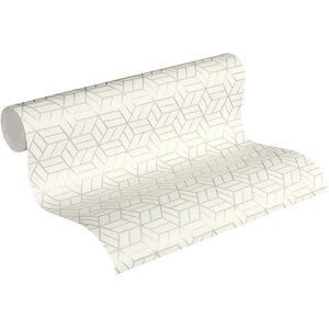 Profhome 369203-GU Silver Geometric Textured Wallpaper - Wall Decor Profhome 369203-GU Silver Geometric Textured Wallpaper - Wall Decor