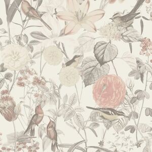Profhome 372762-GU Floral Wallcovering - Non-woven, Matt, Grey & Pink Profhome 372762-GU Floral Wallcovering - Non-woven, Matt, Grey & Pink