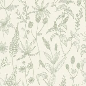 Profhome 373635-GU Floral Textured Green Wallpaper - Wallpaper Profhome 373635-GU Floral Textured Green Wallpaper - Wallpaper