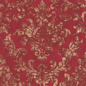 Papier Peint Baroque Rouge Or Texturé - Wallpaper - Publicité Papier Peint Baroque Rouge Or Texturé - Wallpaper - Publicité