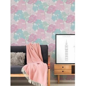 Profhome Pink Forest Non-woven Wallpaper - Wallpaper Profhome Pink Forest Non-woven Wallpaper - Wallpaper