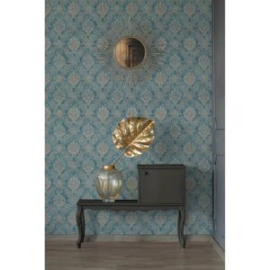 Profhome 336075-GU Patrón Turquesa Papel de pared - Papel pintado Profhome 336075-GU Patrón Turquesa Papel de pared - Papel pintado