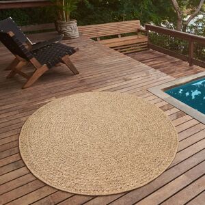 THE CARPET Kansas Beigefarbener runder Outdoor-Teppich THE CARPET Kansas Beigefarbener runder Outdoor-Teppich