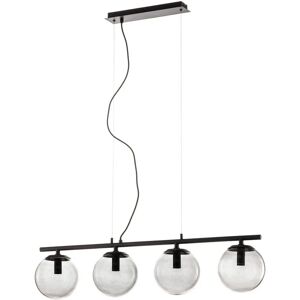 Lampada a sospensione Lucande Sotiana - 4 sfere di vetro - Nera - Design classico Lampada a sospensione Lucande Sotiana - 4 sfere di vetro - Nera - Design classico