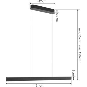 Lucande Philine LED Hängeleuchte - 121cm Modernes Design Schwarz Lucande Philine LED Hängeleuchte - 121cm Modernes Design Schwarz