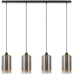 Lampada a sospensione in vetro 'Sterzy' moderna di Lucande - 4 luci - Nero Lampada a sospensione in vetro 'Sterzy' moderna di Lucande - 4 luci - Nero