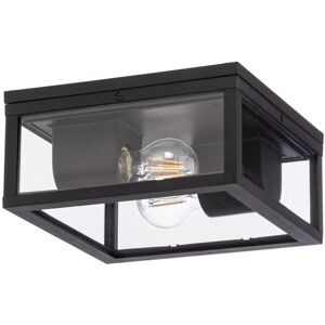 Lindby Kremena Black Outdoor Ceiling Light - Modern Aluminum 2 E27 Lindby Kremena Black Outdoor Ceiling Light - Modern Aluminum 2 E27