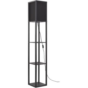 Lindby - Modern Wooden Floor Lamp with Shelf - Black Lindby - Modern Wooden Floor Lamp with Shelf - Black