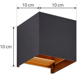 Lindby Nivar Black/Gold Outdoor LED Wall Light - Wall Light Lindby Nivar Black/Gold Outdoor LED Wall Light - Wall Light