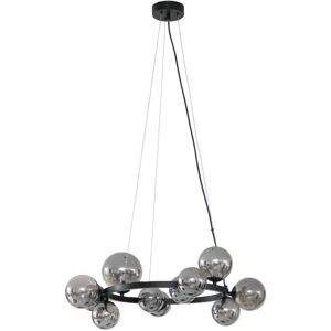 Lucande - Moderne sort glas- og metalsuspension med 11 G9-lyskilder Lucande - Moderne sort glas- og metalsuspension med 11 G9-lyskilder