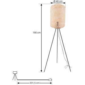 Lucande - Standlampe Jorick - 166cm - Bambus - Rustikk stil Lucande - Standlampe Jorick - 166cm - Bambus - Rustikk stil