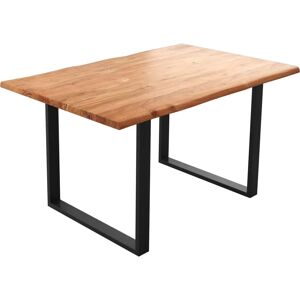 DELIFE Table à manger Edge 140x90 en acacia avec bord naturel - Publicité DELIFE Table à manger Edge 140x90 en acacia avec bord naturel - Publicité