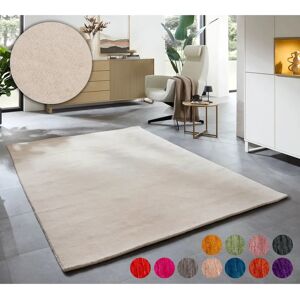 THEKO Handgewebter Phalguna Creme Wollteppich - 190x290 cm - Langlebig & Natur THEKO Handgewebter Phalguna Creme Wollteppich - 190x290 cm - Langlebig & Natur