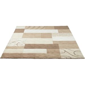 THEKO Royal Domas Wollteppich - Patchwork, Braun, 90x60cm THEKO Royal Domas Wollteppich - Patchwork, Braun, 90x60cm