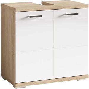 byLiving Nebraska Badezimmer-Schrank - Weiß, Eiche, 60cm byLiving Nebraska Badezimmer-Schrank - Weiß, Eiche, 60cm