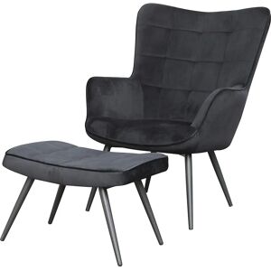 byLIVING Uta Samt Sessel mit Hocker - Sessel byLIVING Uta Samt Sessel mit Hocker - Sessel