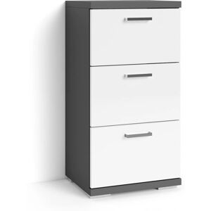 BYLIVING Nebraska Badezimmerschrank - Anthrazit & Weiß - 3 Schubladen BYLIVING Nebraska Badezimmerschrank - Anthrazit & Weiß - 3 Schubladen