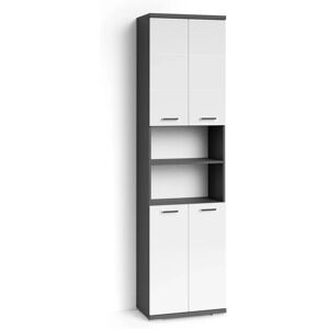 BYLIVING Nebraska Hoher Schrank - FSC Holz, Hochglanz Weiß, 50cm BYLIVING Nebraska Hoher Schrank - FSC Holz, Hochglanz Weiß, 50cm