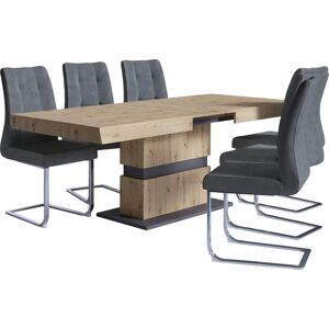BYLIVING Ausziehbare Essgruppe - FSC Holz, 4 Stühle BYLIVING Ausziehbare Essgruppe - FSC Holz, 4 Stühle