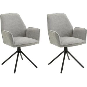 byLiving Blair Drehstuhl - Hellgrau/Schwarz - 2er-Set byLiving Blair Drehstuhl - Hellgrau/Schwarz - 2er-Set