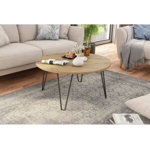 Table basse ByLiving FLAIR - Ronde, Pieds en métal noir, 80x40cm - Publicité Table basse ByLiving FLAIR - Ronde, Pieds en métal noir, 80x40cm - Publicité
