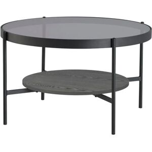 Couchtisch BYLIVING Ohio rund - Rauchglas, Echtholzfurnier Couchtisch BYLIVING Ohio rund - Rauchglas, Echtholzfurnier