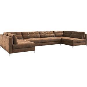 DELIFE Canapé d'angle Elio XL 400x185 cm Simili Cuir Vintage Marron - Salon - Publicité DELIFE Canapé d'angle Elio XL 400x185 cm Simili Cuir Vintage Marron - Salon - Publicité