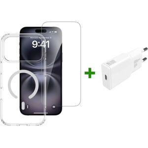 Apple iPhone 17 Pro Max - 4Smarts 3-i-1 Premium Starter Set - MagSafe Deksel, Skjermbeskytter & 20W Lader Apple iPhone 17 Pro Max - 4Smarts 3-i-1 Premium Starter Set - MagSafe Deksel, Skjermbeskytter & 20W Lader