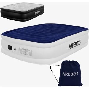 Colchón de aire Arebos - Blanco / Azul - Cama inflable para invitados Colchón de aire Arebos - Blanco / Azul - Cama inflable para invitados