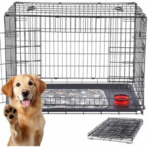 Arebos Dog Cage 107x71x77.5cm Foldable Transport Box - Black Arebos Dog Cage 107x71x77.5cm Foldable Transport Box - Black