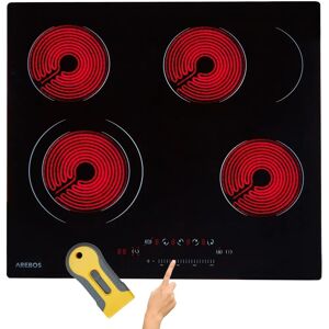 AREBOS Glass Ceramic Hob 6600W 4 Zones - Self-Sufficient Cooking Surface AREBOS Glass Ceramic Hob 6600W 4 Zones - Self-Sufficient Cooking Surface