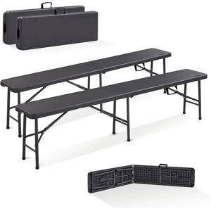AREBOS - Foldable Garden Camping Bench - Anthracite AREBOS - Foldable Garden Camping Bench - Anthracite