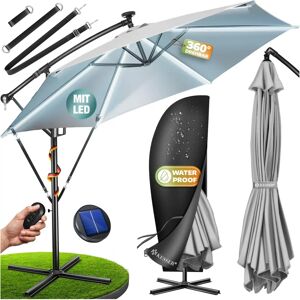 Parasol solaire LED en aluminium KESSER - 300cm - Protection UV - Publicité Parasol solaire LED en aluminium KESSER - 300cm - Protection UV - Publicité