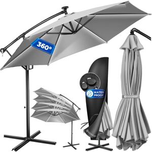 Kesser Parasol en aluminium avec LED solaire - 350cm, gris - Parasol - Publicité Kesser Parasol en aluminium avec LED solaire - 350cm, gris - Parasol - Publicité