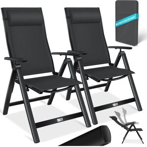 Chaise de jardin ajustable Kesser - 7 positions, aluminium, pliable, noire - Publicité Chaise de jardin ajustable Kesser - 7 positions, aluminium, pliable, noire - Publicité